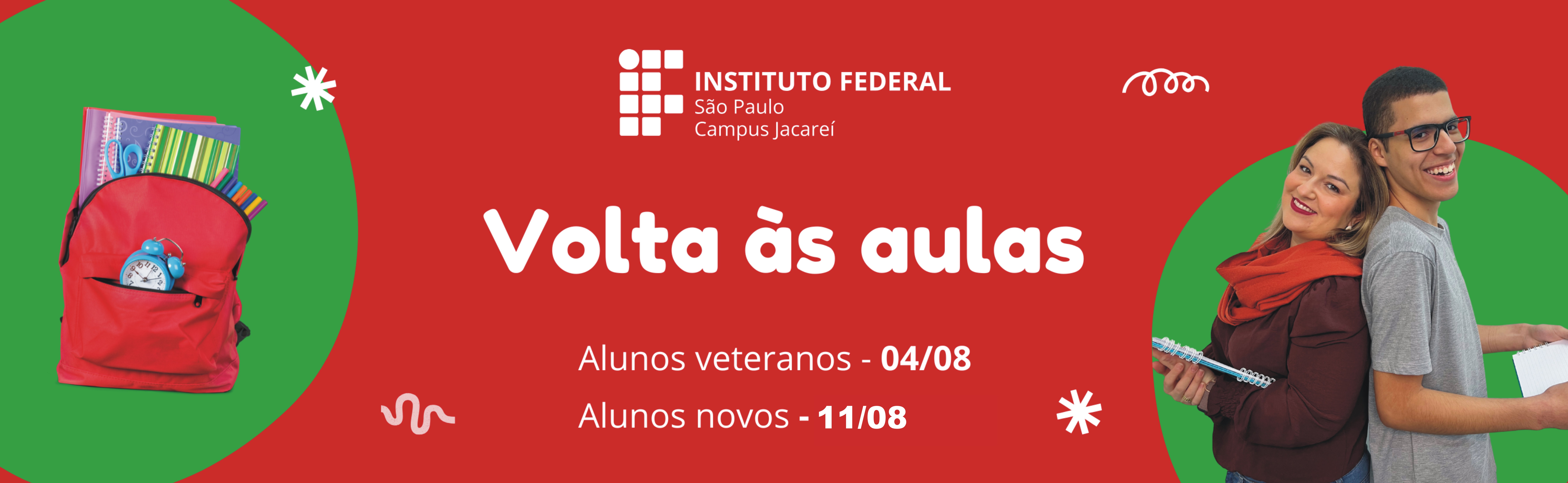 Volta às aulas: alunos veteranos - 04/08; alunos novos - 11/08